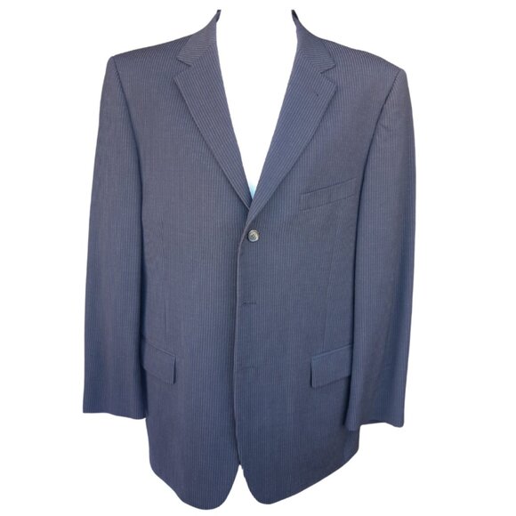 Claiborne SZ 40R 100% Wool Men's Sports Jacket Dark & Light Brown Stripe - Picture 1 of 11